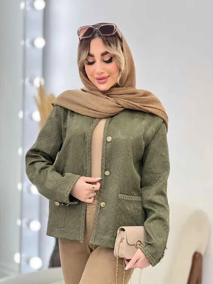 کت نوار دوزی دکمه طلایی