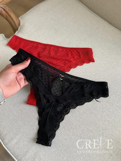 شورت توری خالدار وانیلیا