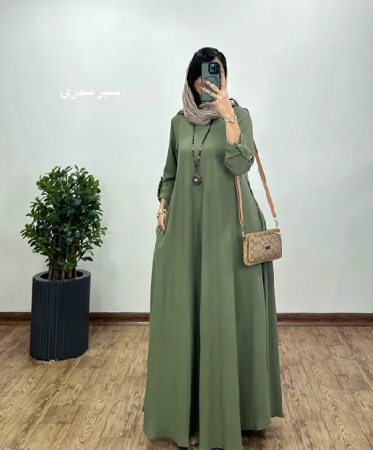 پیراهن مانتویی بلند دلفان 1