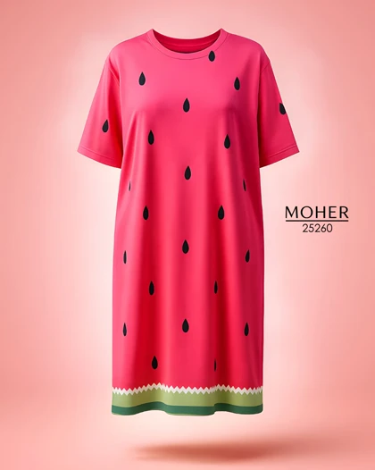 پیراهن طرح هندوانه‌ای زنانه سایز بزرگ