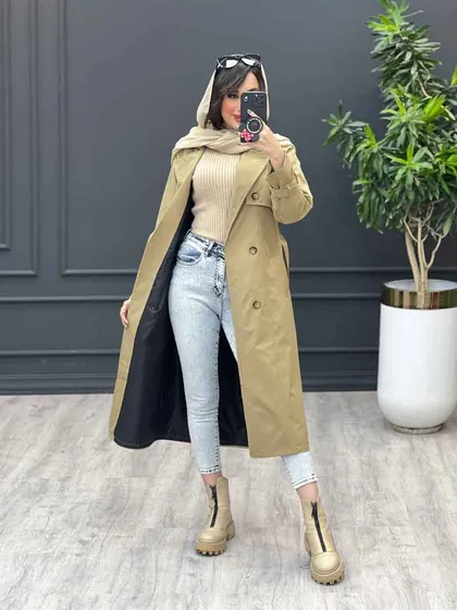 بارانی بلند ژیله دکمه
