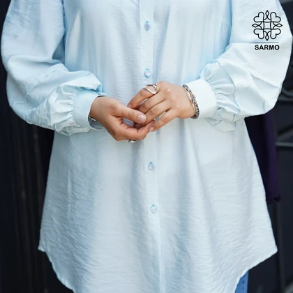 شومیز پاستیلی آبی