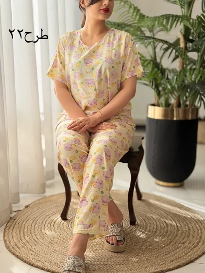 ست تیشرت شلوار تمام نخ کد2623