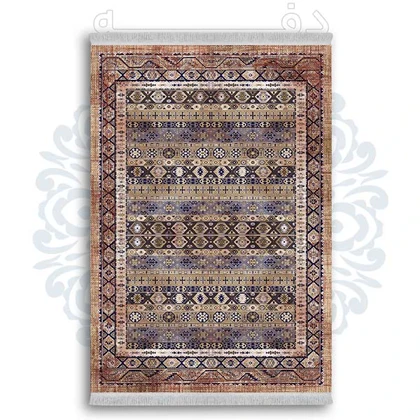 فرشینه از جنس پارچه هازان مخمل ترک طرح گلیم برند دفه کد DDGG 145