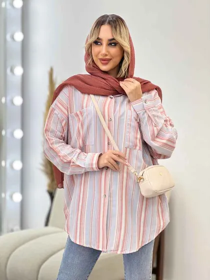 شومیز راه راه دو جیب