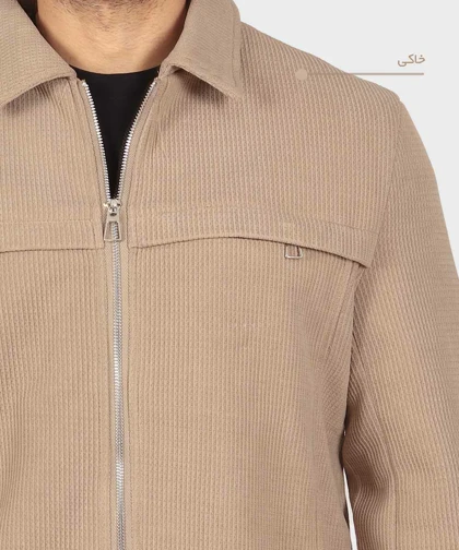 کت کتان زیپ‌دار و داخل خز 2603