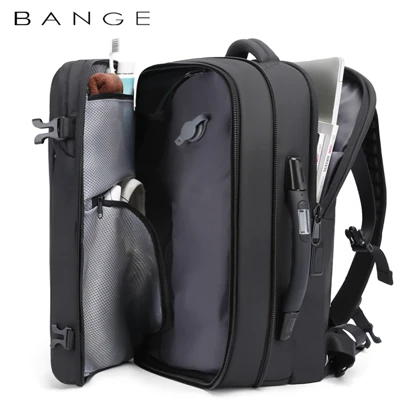 کوله پشتی مسافرتی لپ تاپ ضد آب بنج مدل Bange BG-1909-8 مناسب برای لپ تاپ 17 اینچی به همراه پمپ وکیوم