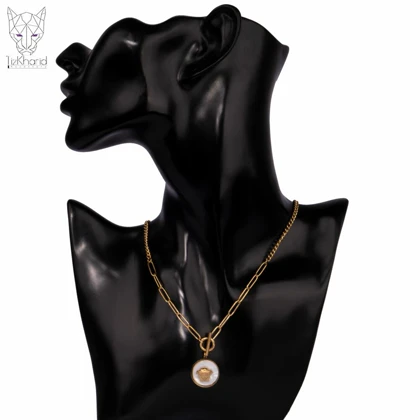 گردنبند استیل مدال ورساچه گلد