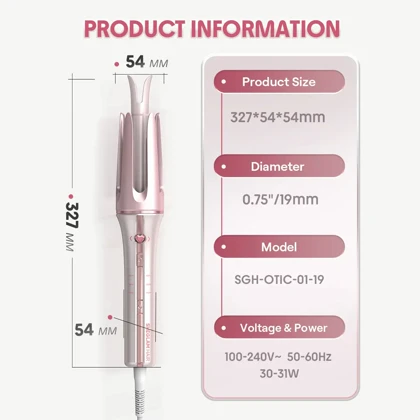 فرکننده خودکار مو SHEGLAM Cupid's Charm سایز 19mm مدل One-Touch Instant Curler