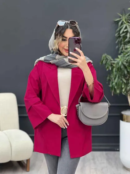 مانتو برش هلالی دو جیب نما