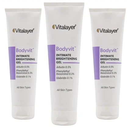 ژل روشن کننده نواحی حساس ویتالیر مدل Bodyvit مناسب انواع پوست 150ml