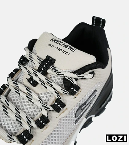 کفش کتانی طبی ورزشی کرم مشکی SKECHERS max protect مدل 7566