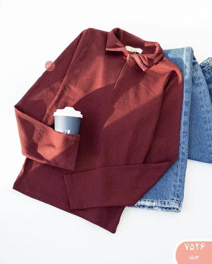 بلوز نیم زیپ 7526