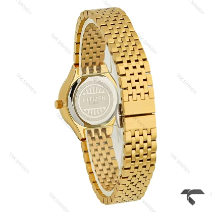 ساعت سیتیزن طلایی زنانه صفحه سیلور Citizen-9856-L