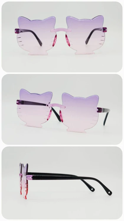 عینک آفتابی بچگانه طرح گربه کیتی با شیشه‌های ضد اشعه U