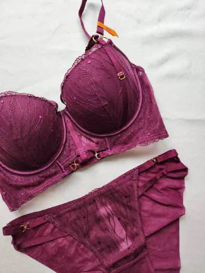 ست سوتین و شورت جکدار فنردار کد: 5109