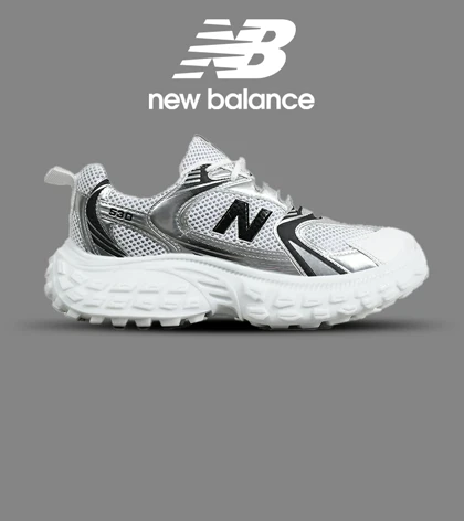 کفش کتانی مردانه و زنانه سفید طوسی مشکی NEW BALANCE 530 V02 مدل 7102