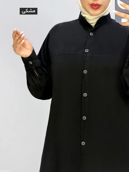 مانتو جلودکمه لینن دومان کد 20145566