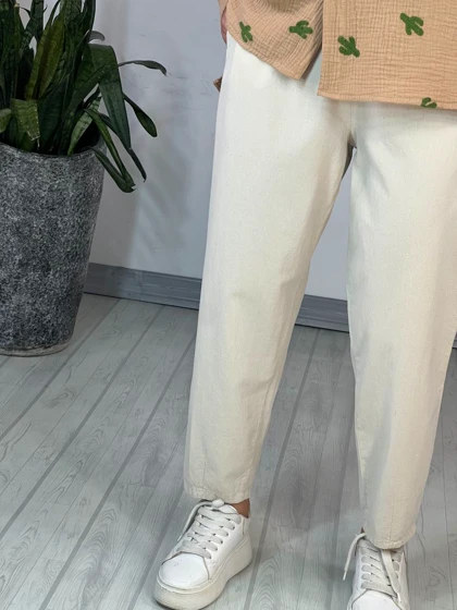 شلوار لینن مام استایل(ایراد دار)