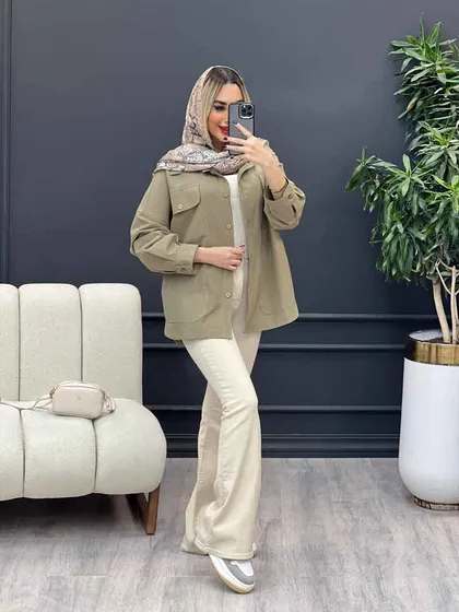 مانتو لینن چهار جیب