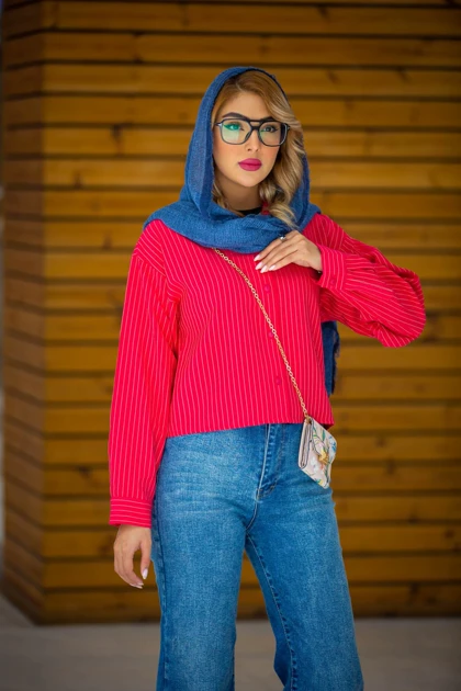 مانتو پیراهنی کراپ خطی