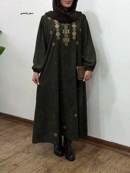 پیراهن مانتویی گلدوزی شیوا