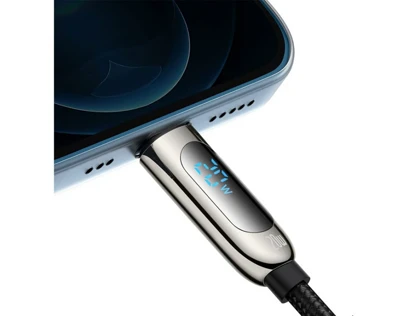 کابل شارژ لایتنینگ به تایپ سی 20 وات بیسوس Baseus Display Fast Charging Data Cable 2m CATLSK-A01