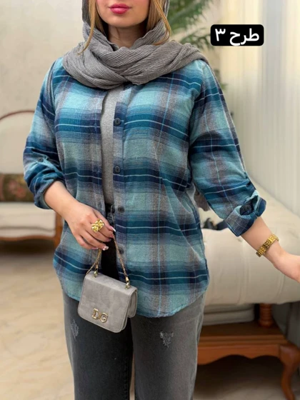 شومیز چهارخونه پشمی 3557