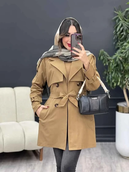 بارانی چهاردکمه برش هلالی