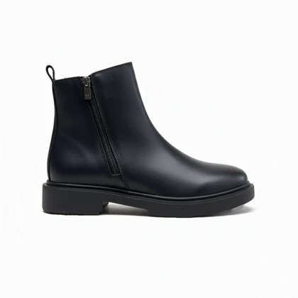 نیم بوت چرم لژپهن بغل زیپ ZARA