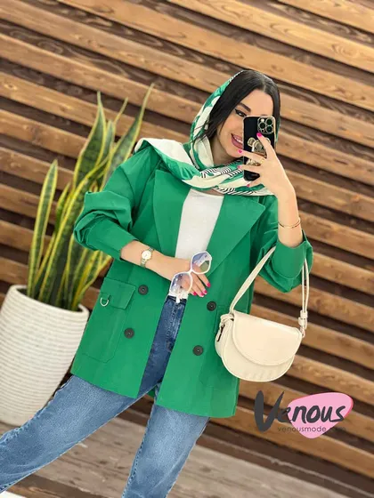 مانتو لینن جیب حلقه
