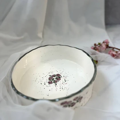 ظرف لبه دار 20 بلندگل سرخی