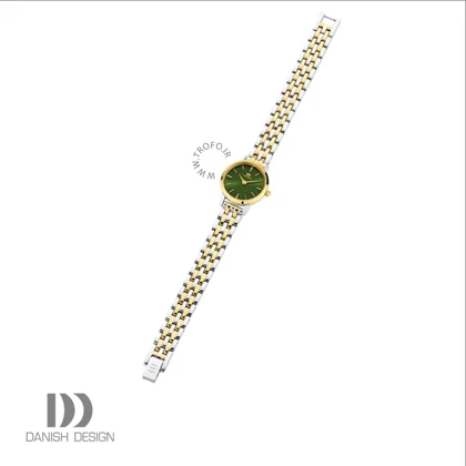 ساعت مچی عقربه ای زنانه دنیش دیزاین (Danish design) مدل IV90Q1268 Akilia Mini Link Two-Tone Gold Green