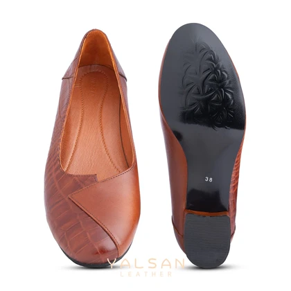 کفش پاشنه‌دار زنانه چرم یلسان مدل آیسو کد 627-GC
