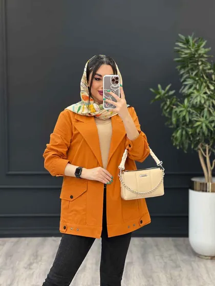 مانتو لینن جیب پاکتی بغل پاگن