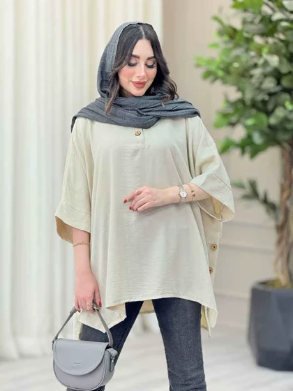 مانتو پانچ بغل سه دکمه کتایون