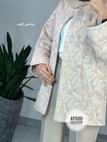 مانتو ژاکارد طلاکوب