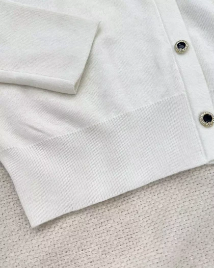 پلیور بافت استین کار شده نما دکمه کد 5502