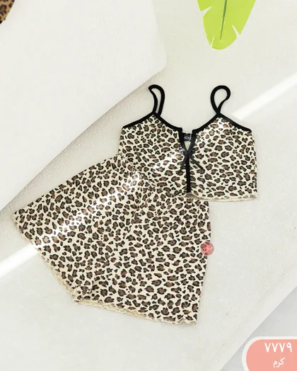 ست نیم‌تنه و شورتک پلنگی 7779