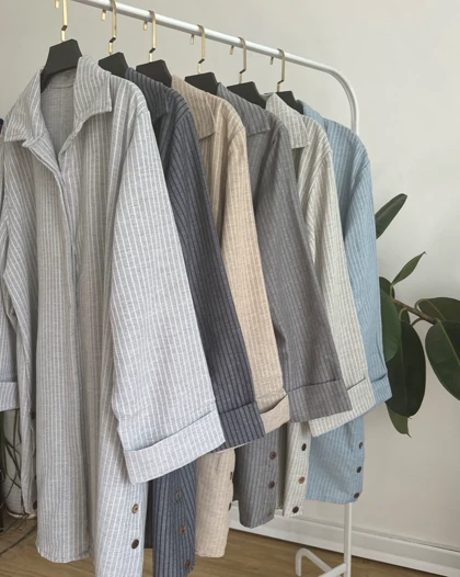 مانتو لینن بغل دگمه