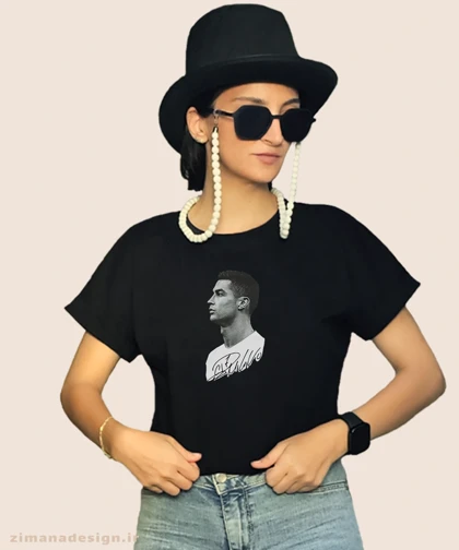 کراپ زنانه طرح کریستیانو رونالدو کد 960