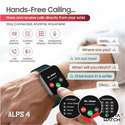 ساعت مچی هوشمند سوئیس میلیتاری SWISS MILITARY مدل SM-WCH-ALPS4-SILF-GRNS