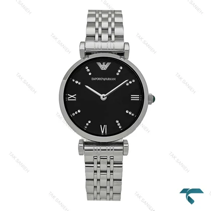 ساعت زنانه امپریو آرمانی سیلور صفحه مشکی Armani-7618-L