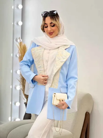 مانتو مازراتی یقه انگلیسی طرح دار