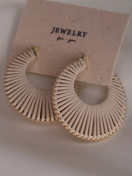 گوشواره چرمی دایره کد E1105