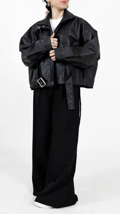 بامبر جکت چرم pull&bear