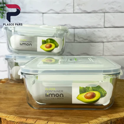 ظرف شیشه ای 2.3 مربع لیمون