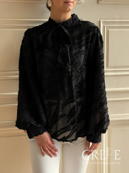 شومیز دوتیکه حریر پاپیونی