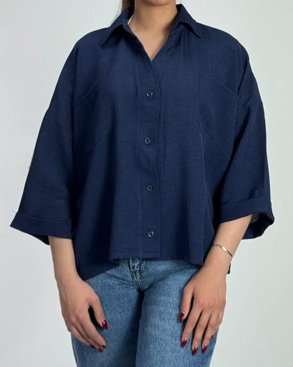 شومیز شانتون دو جیب  کد 500527