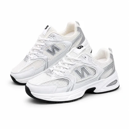 کتانی خارجی مردانه مدل نیوبالانس 530 سفید نقره ای New Balance